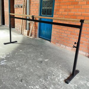 Barra de Ballet Profissional Móvel Regulável 3m com Madeira